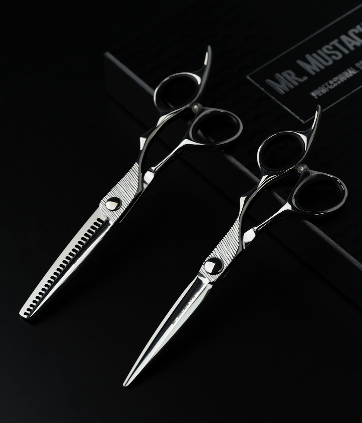 Hair Scissors + Thinning Mr. Mustache Craft Silver 5,5″ / 6,0″ / 6,5″