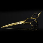Hair Scissors Mr. Mustache Engrave Gold 6,0"